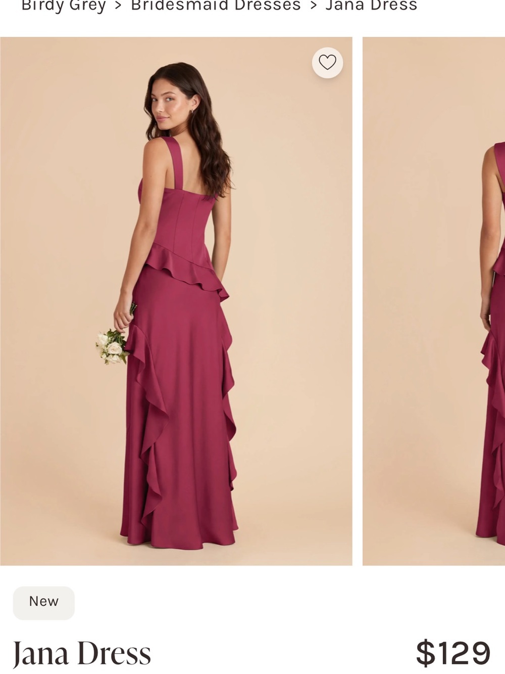 Birdy Grey Jana Ruffle-Back Maxi Dress in berry